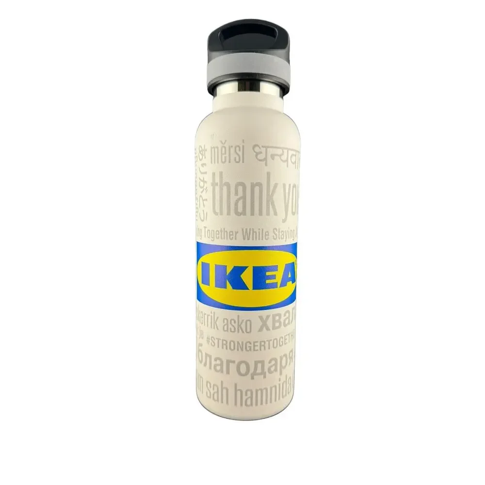 KEA Insulated Water Sports Bottle White with Silver Lettering 
